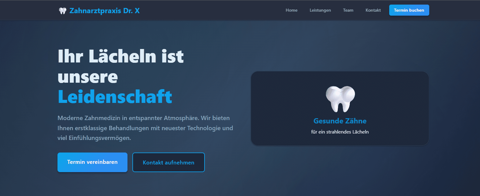 Website für Zahnarztpraxis